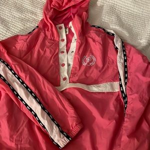 Cute pink wind breaker hoodie. Works as rain jacket as well